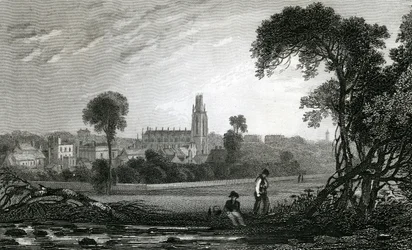 Iglesia de San Jorge, Ramsgate, grabado por Thomas Garner, 1830